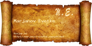 Marjanov Evetke névjegykártya